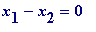 x[1]-x[2] = 0